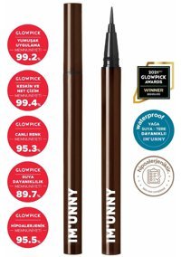 Im Unny Skinny Fit a02 Suya Dayanıklı Mat Koyu Kahverengi Kalıcı İnce Uçlu Likit Eyeliner