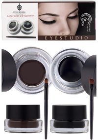 Sword & Shield Suya Dayanıklı Mat Kahverengi Kalıcı İnce-Kalın Uçlu Fırça Jel Eyeliner