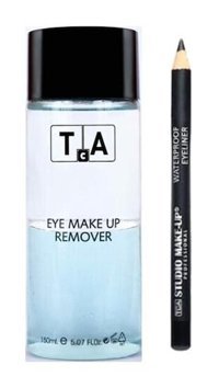 Tca Studio Make Up Suya Dayanıklı Siyah Eyeliner + Göz Makyaj Temizleyici