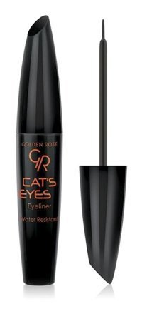 Golden Rose Cat's Eyes Suya Dayanıklı Mat Siyah Kalıcı İnce Uçlu Fırça Likit Eyeliner