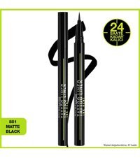 Maybelline New York Tattoo Suya Dayanıklı Mat Siyah İnce-Kalın Uçlu Keçe Likit Eyeliner