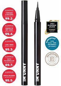 Im Unny Skinny Fit A01 Suya Dayanıklı Mat Siyah Kalıcı İnce Uçlu Likit Eyeliner