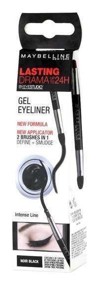 Maybelline New York Eye Studio Çift Taraflı Mat Siyah Kalıcı Kalın Uçlu Fırça Jel Eyeliner