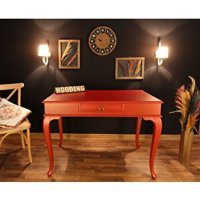Wooding Mobilya Çekmeceli 80x60x100 cm Masif Gövdeli Kırmızı Çalışma Masası