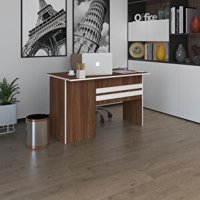 Kenzlife Dolaplı 75x80x130 cm Suntalam Gövdeli Koyu Ceviz Çalışma Masası