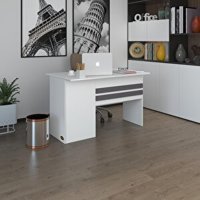 Kenzlife Dolaplı 75x60x130 cm Suntalam Gövdeli Beyaz Çalışma Masası