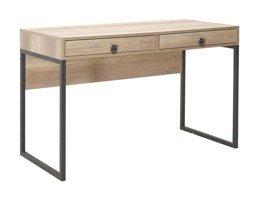 Adore Mobilya Profile Çekmeceli 79x60x120 cm Yonga Levha Gövdeli Metal Ayaklı Ceviz-Siyah Çalışma Masası