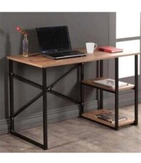 Noowa Kitaplıklı 72x50x120 cm Metal-Yonga Levha Gövdeli Ceviz-Siyah Çalışma Masası