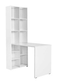 Adore Mobilya Kitaplıklı 182x63x121 cm Suntalam Gövdeli Beyaz Çalışma Masası