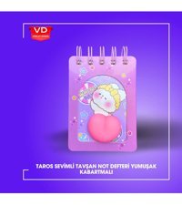 Vuslat Design Kalp A7 Çizgili Küçük Boy Mor Not Defteri