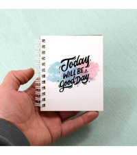 Hediyemen Motto Good Day A6 Çizgisiz Küçük Boy Beyaz Not Defteri