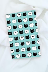 Anime Marketi Kedi Temalı A5 Çizgisiz Orta Boy Kahverengi Not Defteri