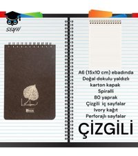 Seyfikirtasiye A6 Çizgili Küçük Boy Kahverengi Not Defteri