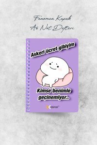 Dortel A6 Kareli Küçük Boy Mor Not Defteri