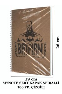 Mynote Batman B5 Çizgili Orta Boy Kahverengi Not Defteri