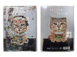 Vuki Kedi Temalı A5 Çizgisiz Orta Boy Gri Not Defteri