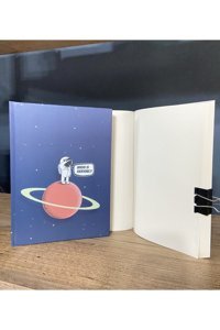 Yldz Astronot A5 Çizgisiz Orta Boy Lacivert Not Defteri