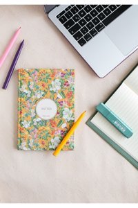 Hiddenpaperco Çiçek A5 Çizgili Orta Boy Sarı Not Defteri