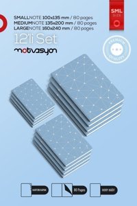 Motivasyon Yayınları Geo A5 Çizgisiz Düz Orta Boy Mavi Set Not Defteri