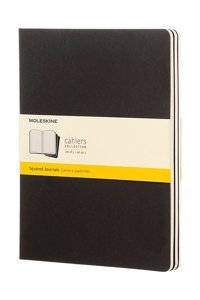 Moleskine Cahier A5 Kareli Büyük Boy Siyah 3'lü Not Defteri