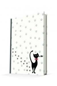 Deffter Aristocrat Cat A5 Çizgili Orta Boy Gri Not Defteri