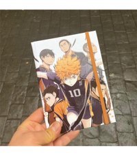 Köstebek Anime Haikyuu Brooch Badge A5 Çizgisiz Orta Boy Turuncu Not Defteri