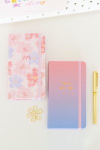 Matt Notebook Kalemli A6 Çizgili Lastikli Küçük Boy Pembe 2'li Set Not Defteri