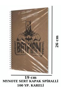 Mynote Batman B5 Kareli Orta Boy Çok Renkli Not Defteri