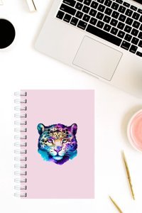 Martius Art Leopar Desen Kalemli A5 Kareli Orta Boy Pembe Not Defteri