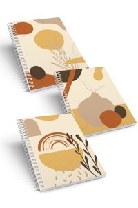 Conotes Autumn Series A5 Kareli Spiralli Orta Boy Beyaz 3'lü Set Not Defteri