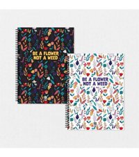 Tabby Design Floral A5 Çizgisiz Spiralli Küçük Boy Çok Renkli 2'li Set Not Defteri