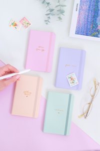 Matt Notebook Kalemli A6 Çizgili Lastikli Küçük Boy Çok Renkli 4'lü Set Not Defteri