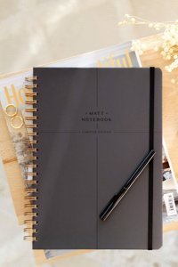 Matt Notebook A4 Kareli Büyük Boy Siyah Not Defteri