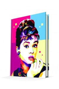 Deffter Audrey Hepburn A5 Çizgili Orta Boy Çok Renkli Not Defteri