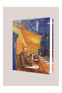 Deffter Van Gogh-At Cafe A5 Çizgisiz Orta Boy Turuncu Not Defteri