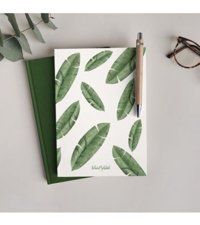 Bikutumutluluk Banana Leaf Kalemli A5 Çizgisiz Orta Boy Beyaz Not Defteri