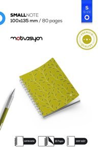 Motivasyon Yayınları Leaf Serisi Kalemli A5 Çizgisiz Orta Boy Yeşil Not Defteri