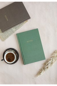 Hiddenpaperco Kalemli A5 Çizgili Orta Boy Yeşil Not Defteri