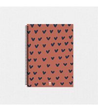 Tabby Design Kalp A5 Çizgisiz Küçük Boy Çok Renkli Not Defteri