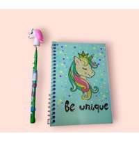 Çilek Home Avm Simli Unicorn Kalemli A6 Çizgili Küçük Boy Çok Renkli Not Defteri
