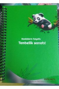 İleritoys Cute Pets A5 Çizgili Orta Boy Yeşil Not Defteri