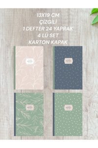 Seyfikirtasiye A6 Çizgili Düz Küçük Boy Mavi 4'lü Set Not Defteri