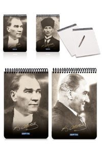 Gıpta Atatürk A5 Çizgisiz Orta Boy Beyaz Not Defteri