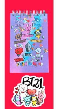 By Cappi Bt21 A6 Çizgisiz Küçük Boy Çok Renkli Not Defteri
