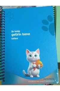 İleritoys Cute Pets A5 Kareli Orta Boy Mavi Not Defteri