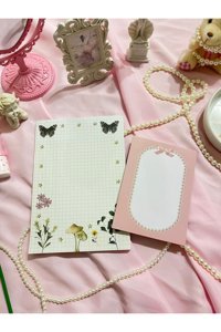 Merccuri Crafts Coquette A5 Kareli Düz Orta Boy Yeşil 2'li Set Not Defteri