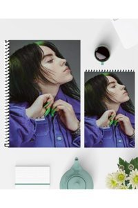 Feroxby Billie Eilish A5 Çizgisiz Çok Renkli Not Defteri