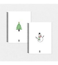 Tabby Design Yılbaşı A5 Çizgisiz Spiralli Küçük Boy Çok Renkli 2'li Set Not Defteri
