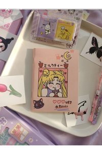 Lilaryum Anime A5 Çizgisiz Küçük Boy Pembe Not Defteri