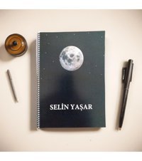 Algitsin Dolunay Resimli A4 Çizgili Büyük Boy Beyaz Not Defteri